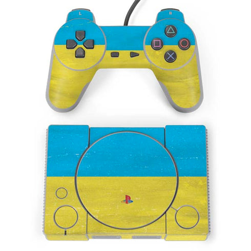 Ukraine Flag Distressed PlayStation Classic Bundle Skin
